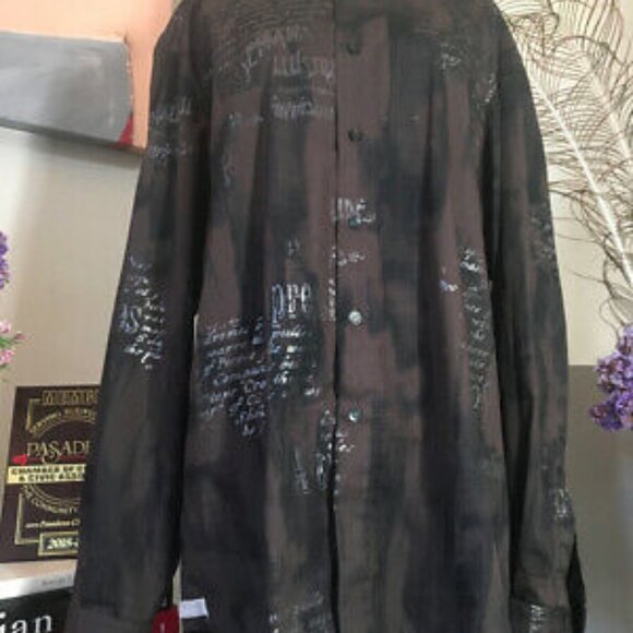 Signum Size L Cotton Script Long Sleeve Shirt - Picture 3 of 12